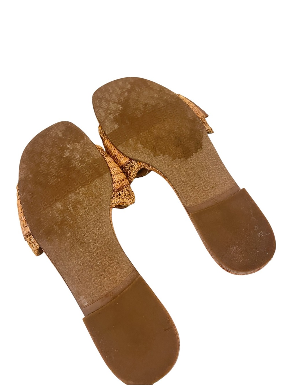 Sam Edelman Bambi Cuoio Brown Raffia Woven Slide Sandals with Buckle - Picture 5 of 5